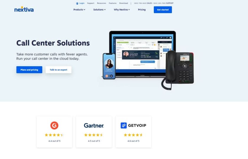 Nextiva call center solutions to run your call center in the cloud.