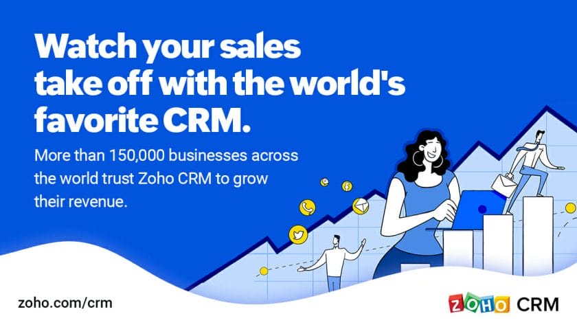 Watch your sales take off with the worlds favorite CRM, Zoho CRM.