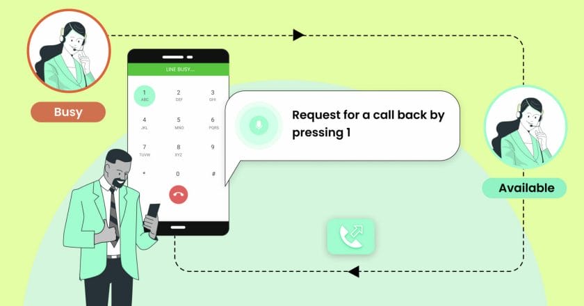 The JustCall cloud phone system includes a Queue Callback feature.