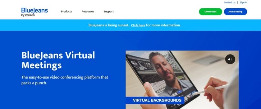 BlueJeans virtual meetings platform.