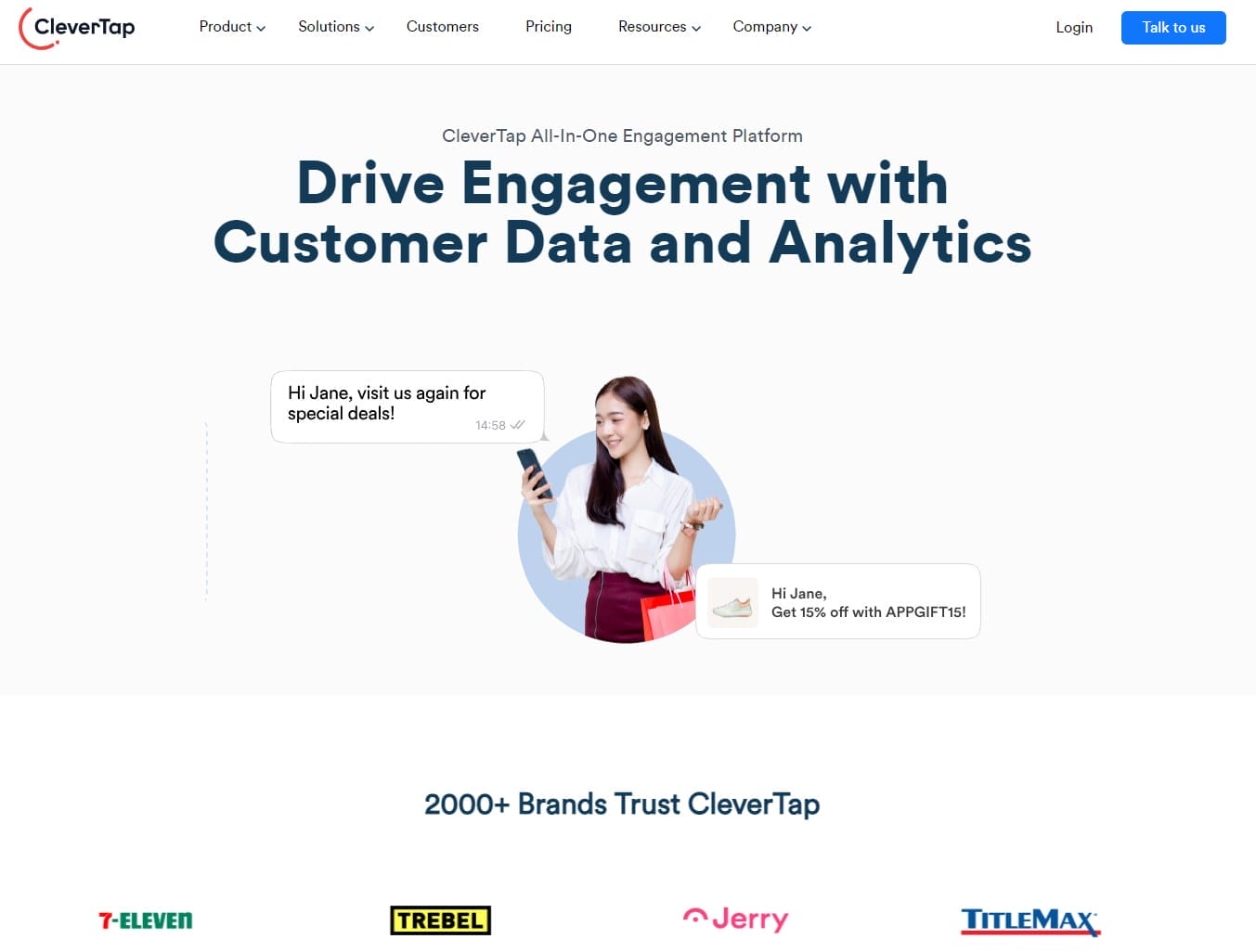 CleverTap All-in-One customer data and analytics software.