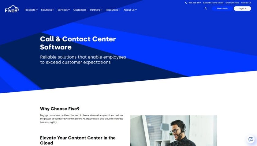 Five9 call and contact center software.