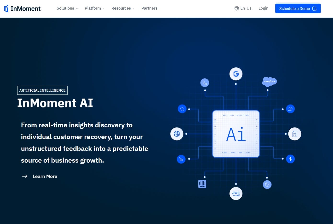 Inmoment AI real-time customer intelligence.