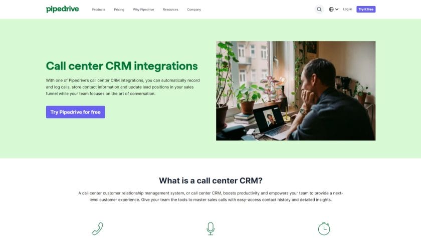Pipedrive call center crm integrations.