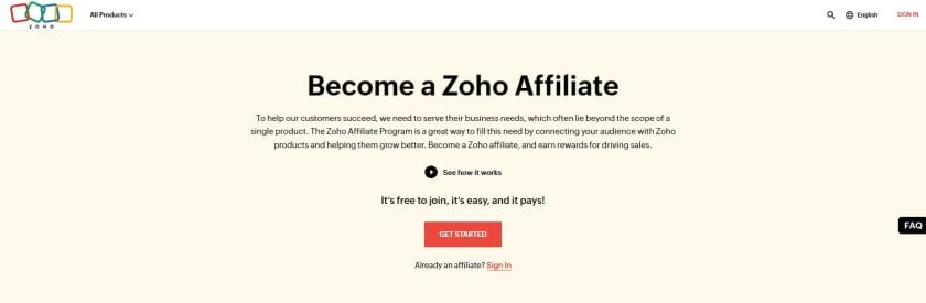 Help customers succeed and join the Zoho affiliate program.